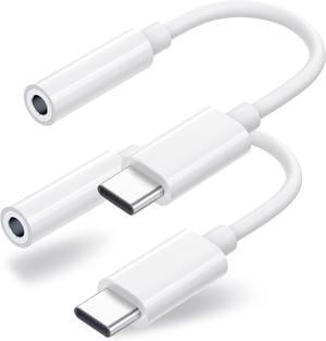 2 Pack USB C to 3.5mm Headphone Jack Adapter USB C to Aux Audio Dongle Cable Cord Compatible with iPhone 16/15 Pro/15 Pro Max iPad Pro MacBook  S24/S23/S22/S21 Pixel