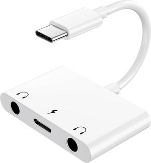 Headphone Adapter for iPad Headphone Splitter for 2 Headphones 3 in 1 USB C to 3.5mm Jack Audio Adapter with 60W Fast Charging Compatible with S24/23 Ultra.