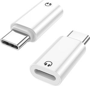 2 Pack USB C to Light-ning Earphone Audio Adapter Converter for iPhone 16/15 iPad Pro/Air MacBook and More (Only for Headphone No Charge)