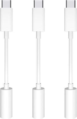 USB-C to 3.5 mm Headphone Jack Adapter 3 Pack USB C to Aux Audio Dongle Cable Cord Compatible with iPhone 15 16 Series iPad Pro Galaxy S23/S22 Ultra Headphone Adapter
