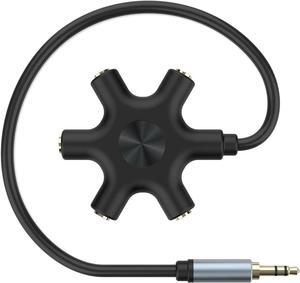 Multi Headphone Audio Splitter 5-Way Jack 3.5mm Audio Stereo Headset Splitter Adapter Headphone Splitter to Connect Up to 5 Devices for Audio Mixing Shared Experiences - for iPhone iPad & More
