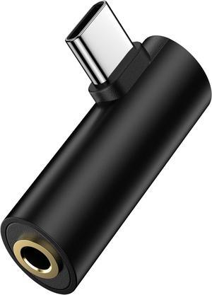 USB C to 3.5mm Headphone Jack Adapter for  Galaxy A16 A35 S25 Ultra S25 Plus S25 A55 S24 FE S23 Z Fold Flip 6 Android Phone Right Angle Type C to Audio Adapter Headphone Adapter Aux Adapter