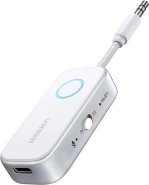Airplane Bluetooth 5.4 Transmitter Receiver for 2 Airpods or Headphones Airplane Travel Essentials 2-in-1 Wireless Bluetooth Adapter 3.5MM AUX Jack Adapter on Flight TV Car Stereo