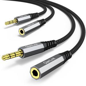 Headphone Extension Cable (2-Pack 6.6ft) 3.5mm Extension Audio Male to Female Aux Adapter Hi-Fi Sound Stereo Extender TRS Cord for Headset iPhone iPad Smartphones Tablets Media Players
