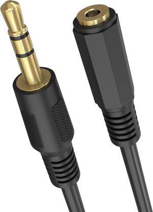 - Headphone Extension Cable 6 Inches 3.5mm AUX Extension Cord Male to Female Stereo Audio Adapter Cable 1/8 TRS Aux Extender Cable - Black