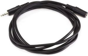 6ft 3.5mm Stereo Plug/Jack M/F Cable - Black