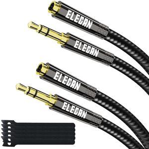 Headphone Extension Cable 5 Ft/2 Pack 3.5mm AUX Extension Cable (Hi-Fi Sound-Slim&Thin) Male to Female 1/8 Inch TRS Stereo Audio Cord Extender for Headset Media Players Tablets iPhone iPad