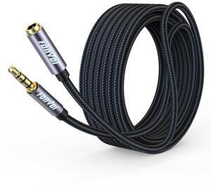 TRRS Headphone Extension Cable 4 Pole 3.5mm Stereo Jack Male to Female Aux Extension Cable Audio Extension Cable for Headphones/Microphones/Tablets/Computers/PS4 and More (8FT)