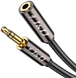 3.5mm Auxiliary Audio Extension Cable Gold Plated Copper Shell Heavy Duty 3.5mm 1/8 inch TRS Male to 3.5mm 1/8 inch TRS Female Stereo Audio Adapter Cable 6 Feet