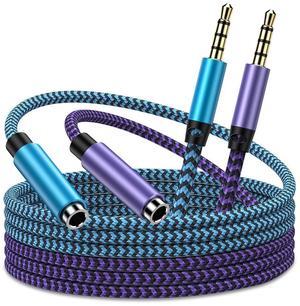Headphone Extension Cable 6FT 3.5mm Aux Cord Extender for Headset TRRS 4-Pole Male to Female Auxiliary Stereo Audio Adapter Extended Wire with Microphone for iPhone iPad Tablets PC Media Player