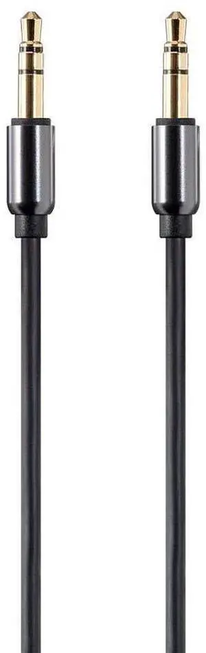 Auxiliary Audio Cable - 3.5mm TRS Gold Plated 3 Feet Black - Onyx Series