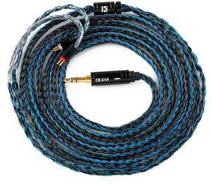 2 Meter 2 Pin IEM Cable 3.5mm KBEAR ST16 Plus Upgrade 16-Strand Headphone Extension Cable Silver-Plated Earbuds Wire for KZ ZST/AS10 Truthear Hexa/Zero Simgot EW100P/EW200 Moondrop blessing2