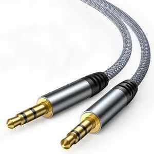 AUX Cable Auxiliary Cable [20ft/6M Hi-Fi Sound] 3.5mm Nylon Braided AUX Cord for Car Compatible with Stereos Speaker iPod Headphones and More(Grey)