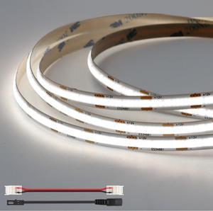 16.4ft COB LED Strip Lights Cool White 6500K 12V Dimmable LED Tape Light 48w 2400LEDs Ra 93+ IP30 Lighting for Kitchen Cabinets UL Listed (Power Source Not Included)