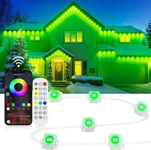 Permanent LED Strip Lights 200ft(1 String) RGB App Control Outdoor Lights with 100 LEDs LED Eaves Lights IP67 Waterproof House Roof Outdoor Lighting for Party Daily Halloween Christmas Garden