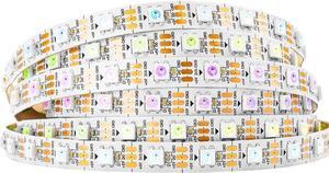 WS2812B IC RGB 5050SMD Pure Gold Individual Addressable LED Strip 16.4FT 300LED 60Pixel/m Flexible Full Color IP30 DC5V for DIY Chasing Color Project(No Adapter or Controller)