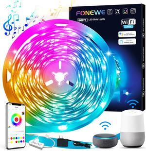 50ft LED Strip Lights Music Sync LED Light Strips for Bedroom Color Changing Lights with APP and Remote Control