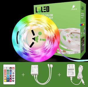RGB LED Strip Lights for Bedroom 8ft Color Changing LED Light Strip with Remote Control and PU Coating for Home Decor Kitchen Dorm Room Party Festival ETL Listed