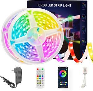 100 ft(2 Rolls of 50ft) IC+RGB Led Lights for Bedroom Music Sync Color Changing Led Strip Lights with Remote App Control Led Strip Led Lights for Room Home Kitchen Decor Party