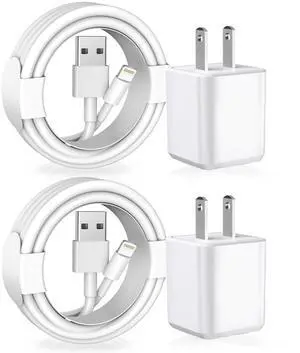 [ MFi Certified] iPhone Charger 2Pack Lightning Cable  Charging Cords &Fast Quick USB Wall Charger Travel Block Plug Adapter for iPhone 14/13/12/11 Pro/11/10/XS MAX/XR/8/7/6s/6 Plus