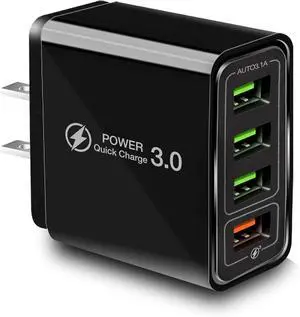 Ulti Charger 4 Ports with Quick Charger Boltz Pro Lightning Fast Charger Fast Charging Block for Smart Phones Tablets Devices with Multiple Ports | Wall Charge for Travel & Home