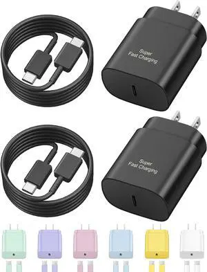 Type C Charger Fast Charging USB C Samsung Charger Block 25W Super Fast Wall Chargers for Samsung Galaxy S24 S23 S22 S21 S21+/S21 Ultra/S20/S20 Ultra/Note 20 Ultra,Android Charger