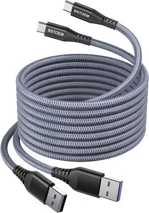 USB A to USB C Cable 10 ft,Type C Charger Cord Fast Charging 10FT 2Pack,for Samsung Galaxy S10/S9/S8/s7/ Note/9/8 for Kindle Fire for iPhone 15/16 Series USBC Phone