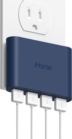 Slim 4-Port USB Wall Charger AC Pro Multiport Plug Adapter Phone Charging Block with 4 Ports Flat USB Wall Adapter for Home & Travel