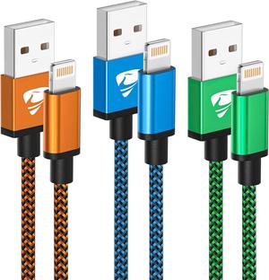 [ MFi Certified] iPhone Charger Lightning Cable 3PACK 6FT Fast Charging iPhone Charging Cable Nylon Braided iPhone Charger Cord Compatible with iPhone 14/13/12/11 Pro Max/XS MAX/XR/XS/X/8/iPad