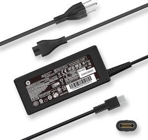 65W USB-c Laptop Charger Fit for HP ProBook 430 440 445 450 Envy X360 13 15 Spectre X360 13 EliteBook 735 755 840r 830 856 fit HP M54350-001 L43407-001 Type-c Ac Power Supply Adapter with Cord