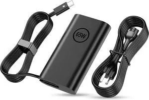 Replacement for Dell 65W Laptop Charger USB C 45 Watt Slim Adapter - fit Latitude 5420 5540 5520 7420 5440, XPS 13 15, Chromebook 3100 - Fast Charging Type C Computer Long Power Cord