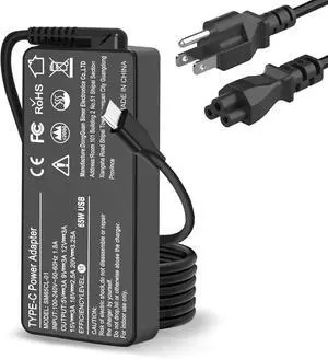 Universal USB C 65W 45W Laptop Charger Replacement for  Thinkpad/Yoga Chromebook ThinkPad T480 T490 T580 ADLX65YDC2A ADLX65YLC2D ADLX65YDC3A