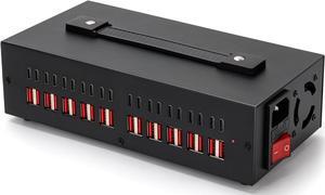 300W USB~C Charging Station 40 Port (20 USB A & 20 USB~C Port) USB~C Charger Block Fast Charging Station for Multiple Devices Desktop USB Wall Charger Compatible for iPhone iPad Tablets