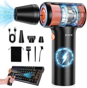 10000mAh Compressed Air Duster 300000RPM Super Power Electric Air Duster Cordless Rechargeable Air Duster Turbo Blower Jet Fan Replace Canned Air 3-Gear Mini Air Blower for Pc Computer Keyboard Car
