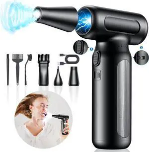 Electric Compressed Air Duster - 33 0000 RPM High-Speed Air Blower Fan Mini Rechargeable Cordless Turbo Jet for Computer Car Keyboard and Home Outdoor Dust Cleaning Replaces Canned Air