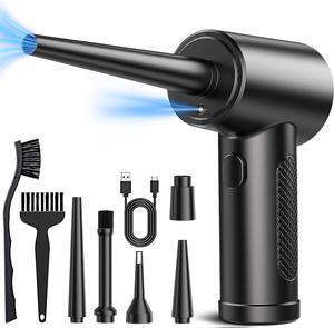 Compressed Air Duster 3 Gear to 51000RPM Cordless Electric Air Duster 6000mAh Rechargeable Air Blower with LED Light for Laptop Computer Keyboard Cleaning Pet Hair Replaces Compressed Air Can (68W)