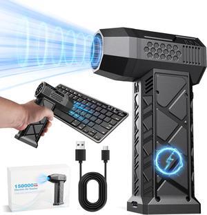 Compressed Air Duster-150000RPM Mini Electric Air Duster 3 Gear Rechargeable Cordless High Speed Air Blower 5500mAh Portable Jet Dry Blower for Keyboard PC Outdoors Home Car Cleaning (Black)