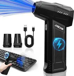 Compressed Air Duster - 130 000 RPM Electric Air Duster - with Brushless Motor 3-Gear Adjustable Air Duster - for Keyboard PC Car Air Bed and Home Cleaning (X11)