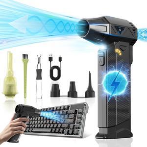 Compressed Air Duster 180 000 RPM Electric Air Duster Fast Rechargeable Air Blower Replace Compressed Air Can Cordless Air Broom Turbo Jet Air Blower for Keyboard Car PC Dry Cleaning