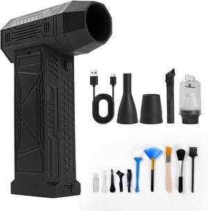 Compressed Air Duster Rechargeable Mini Vacuum 300000RPM Electric Air Blower with LED Light 5 Gear Adjustable for Car Keyboard PC Cleaning