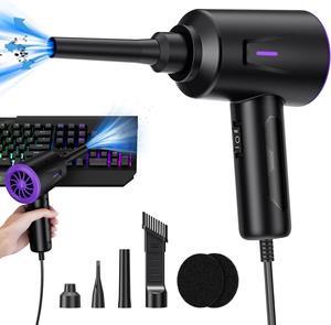 Compressed Air Duster - Air Blower - Keyboard Cleaning Kit - Energy Efficient - Environmental Alternative to Spray Air Can - 5.74 oz Powerful Motor(Purple)