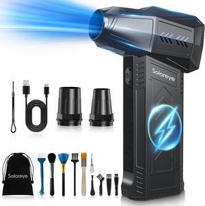 Compressed Air Duster - 180000RPM Electric Air Duster - Cordless Air Blower Rechargeable - 3 Gears Adjustable Jet Dry Blower with Brushless Motor for Cleaning Keyboard PC Car Home Outdoor