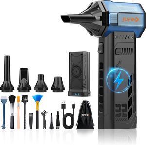 X301 Compressed Air Duster-3000mAh Removable Battery-Long Battery Life-Electric Air Duster-32MM Super Motor-380G Wind Pressure-4pcs Nozzles-Jet Blower-for Leaves Snow Car Cleaning PC Keyboard