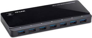 Powered USB Hub 3.0 with 7 USB 3.0 Data Ports and 2 Smart Charging USB Ports. Compatible with Windows Mac Chrome & Linux OS with Power On/Off Button 12V/4A Power Adapter(UH720)