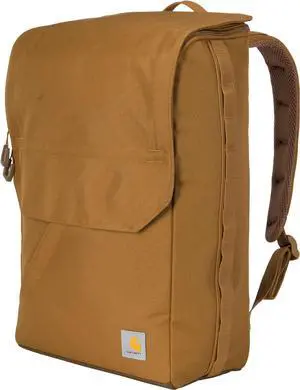 21L Top-Load Backpack Durable Water Resistant Coated Canvas Base W/ 17 Laptop Sleeve Brown