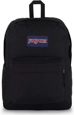 SuperBreak Plus Backpack with Padded 15-inch Laptop Sleeve and Integrated Bottle Pocket - Spacious and Durable Daypack for Work and Travel - Black