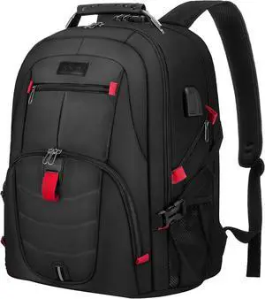 Travel Laptop Backpack Waterproof Anti Theft with Lock and USB Charging Port Large Computer Business Backpack for Men Women College (17 inch Black)
