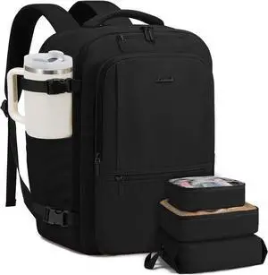 Travel Backpack for Women & Men 40L Large Carry On Backpack Airline Approved TSA Personal Item Weekender Bag Water Resistant Laptop Backpack with 3 Packing Cubes for Travel Essentials