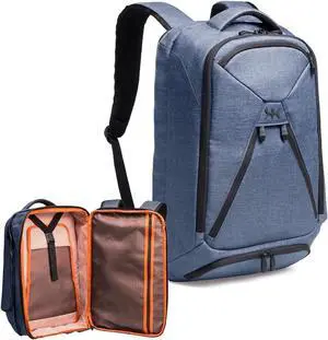 Knack Series 1 Laptop Backpack Fits up to 15 Inch - Knack Bags Carry-On Backpack TSA Approved Expandable Travel Backpacks With 3 Day Outfit Capacity (Indigo Blue Medium)