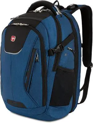 Travel Tech Elite Laptop Backpack  Fits Laptops up to 16  ScanSmart TSA-Friendly Backpack with USB Port Shoe Compartment & Organizer Pockets  Blue/Black